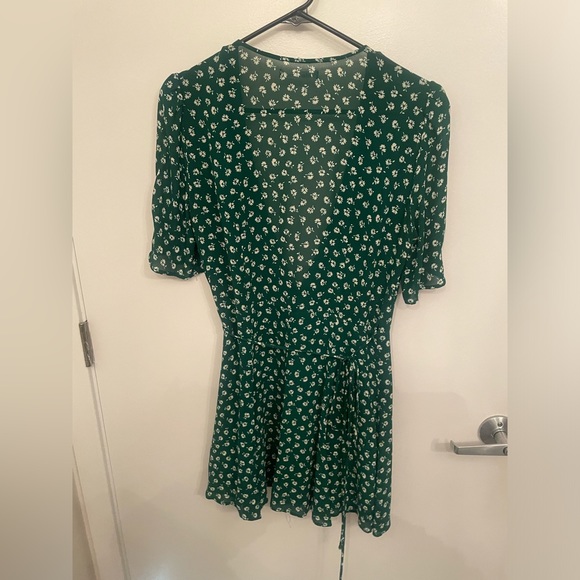 Green flowered Reformation dress. XL but runs small and short. - Picture 2 of 3